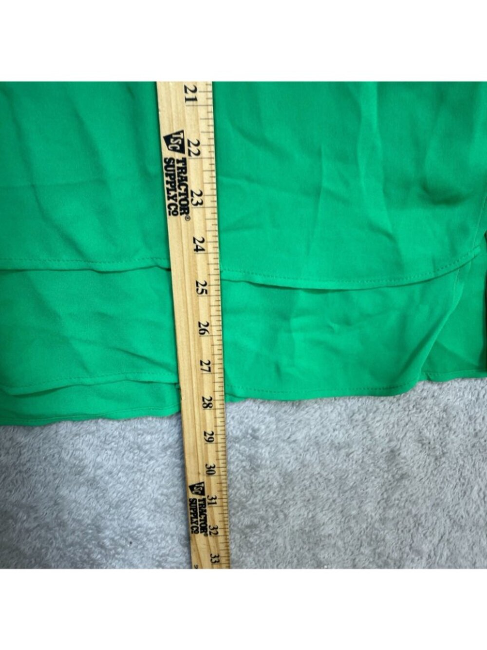 NWT Hilary Radley Women's L Green Layered Short Sleeve Blouse Chiffon B1330 - Picture 7 of 14